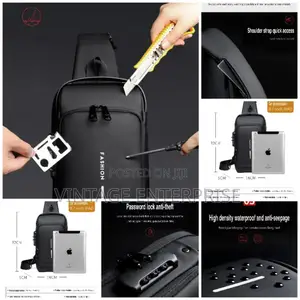 Multifunction Anti- Theft USB Shoulder /Chest Bag