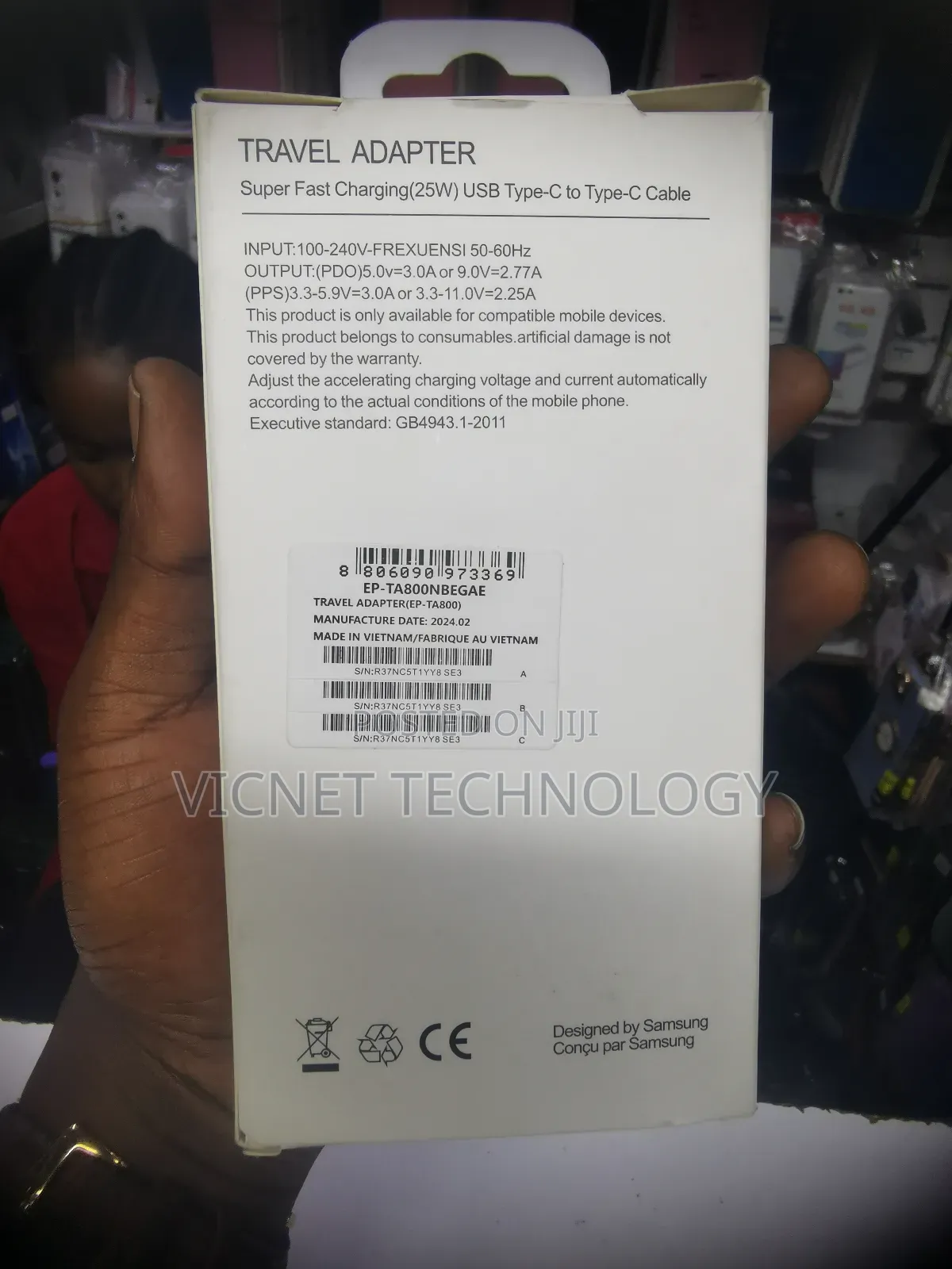 Samsung 25watts USB C Power Adapter and Cable