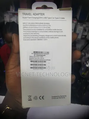 Samsung 25watts USB C Power Adapter and Cable