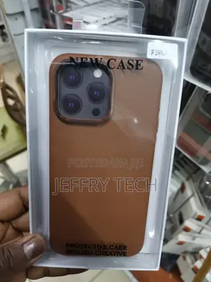 iPhone 15 Pro Max Leather Case Metal Buttons Camera Bezel