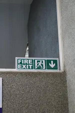 Fire Exit Arrow Down Sign