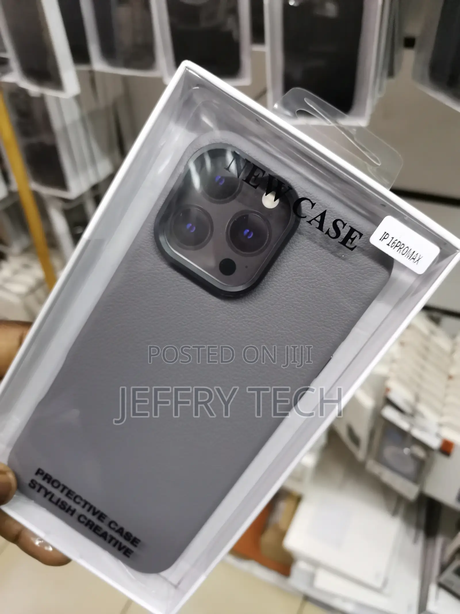 iPhone 16 Pro Max Leather Case, Magsafe, Camera Frame-Gray