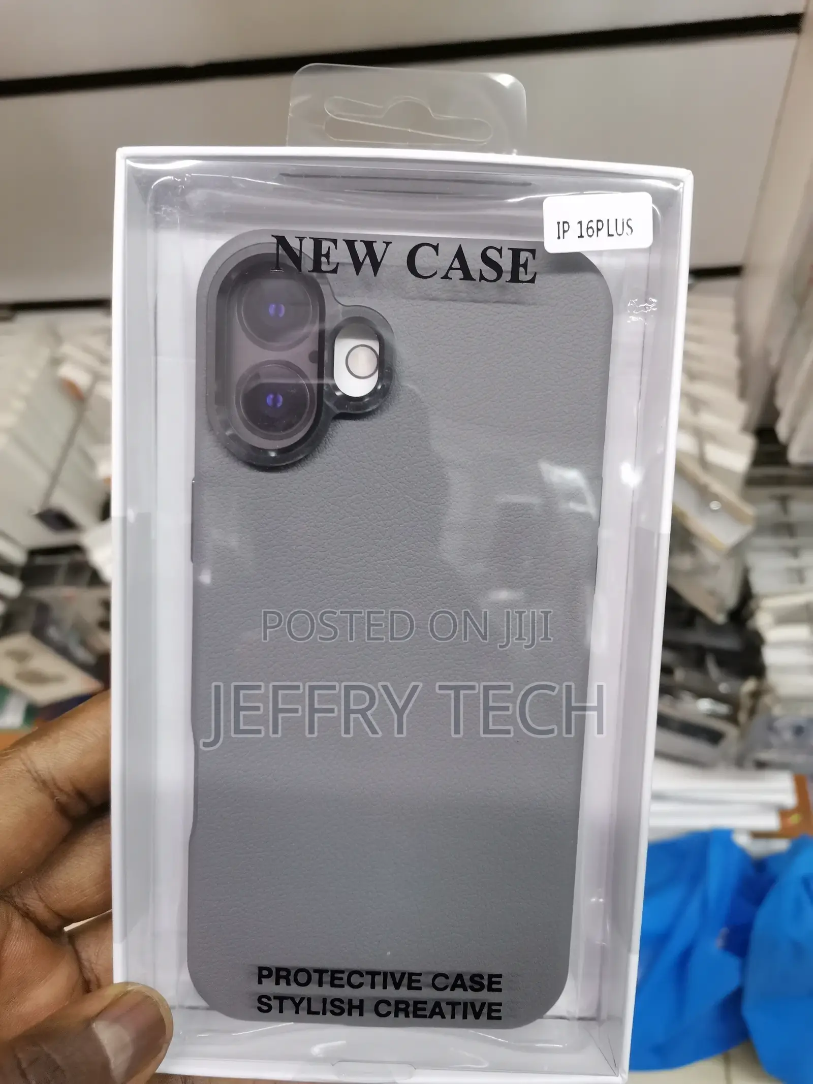 Leather Case iPhone 16 Plus With Magsafe , Camera Frame-Gray