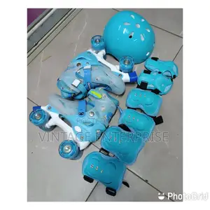 Quad Roller Skates With Hard Helmet