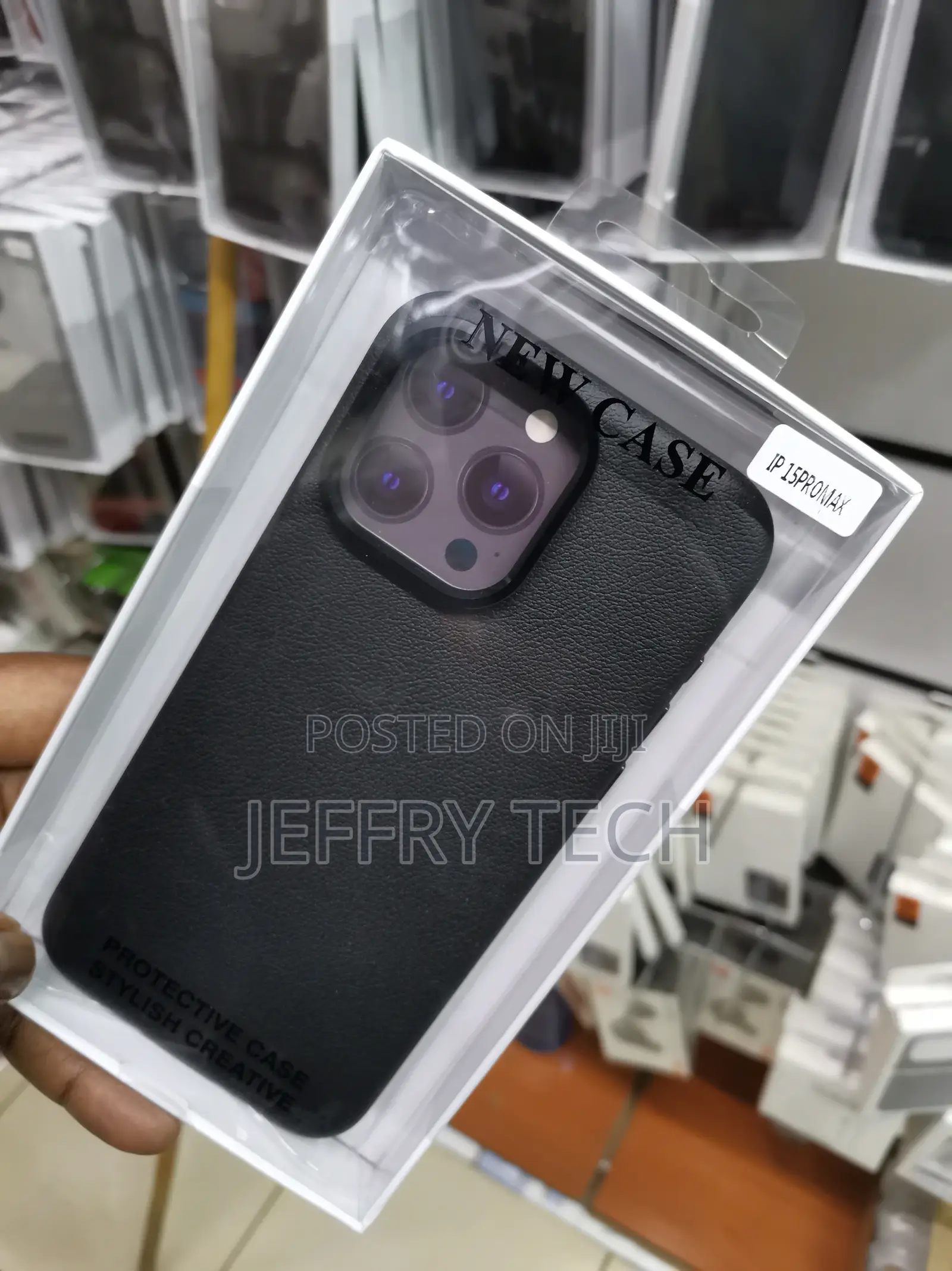 Leather Backcover for iPhone 15 Pro Max | Black