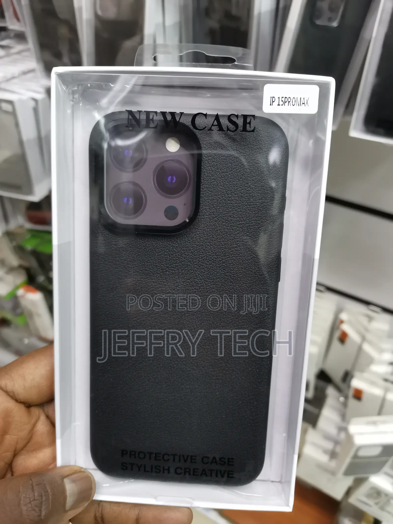Leather Backcover for iPhone 15 Pro Max | Black