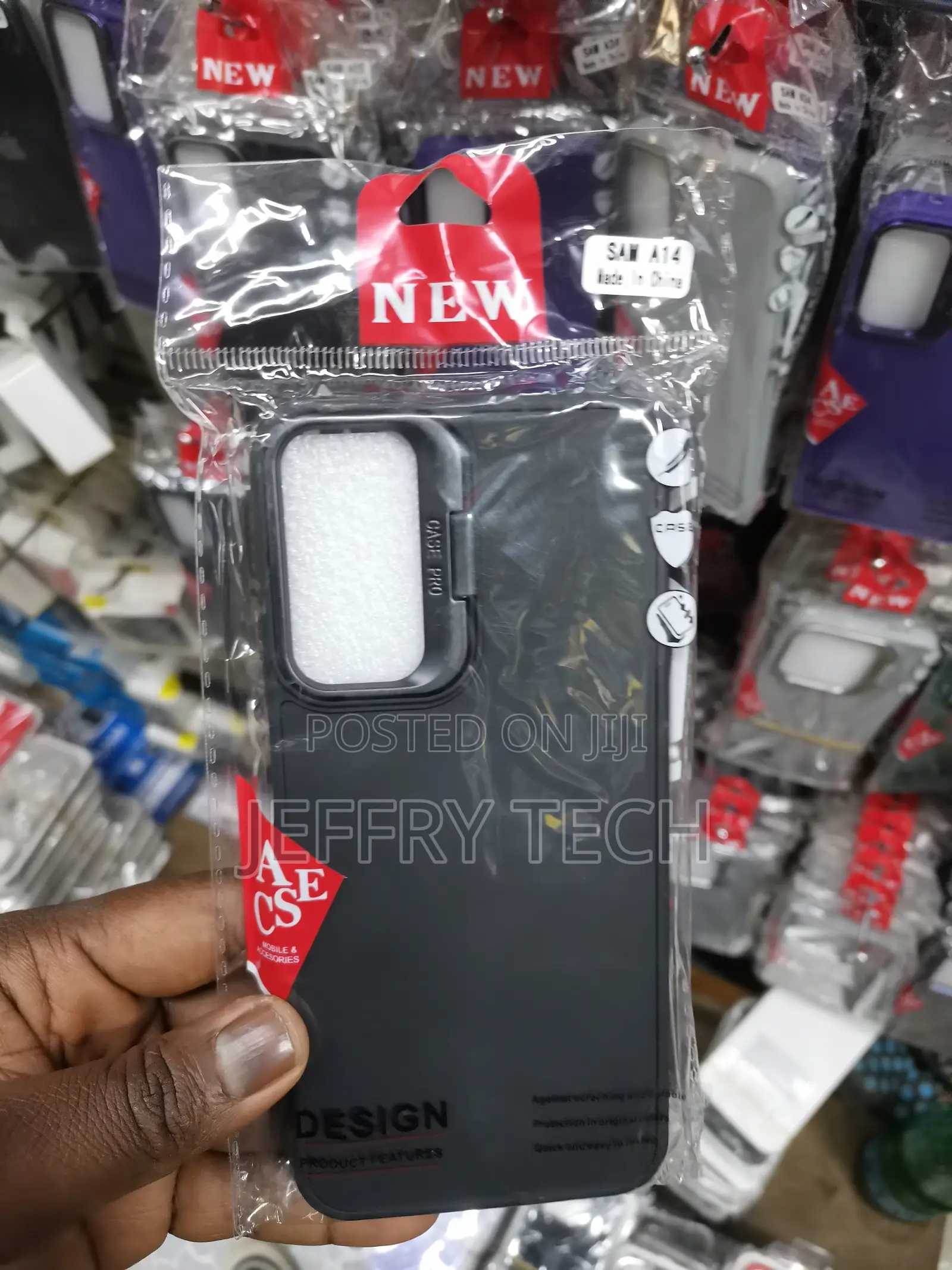 Samsung Galaxy A14 With Camera Protector Stand Case-Black