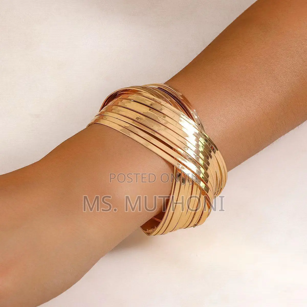 Chunky Gold Tone Bangles Available