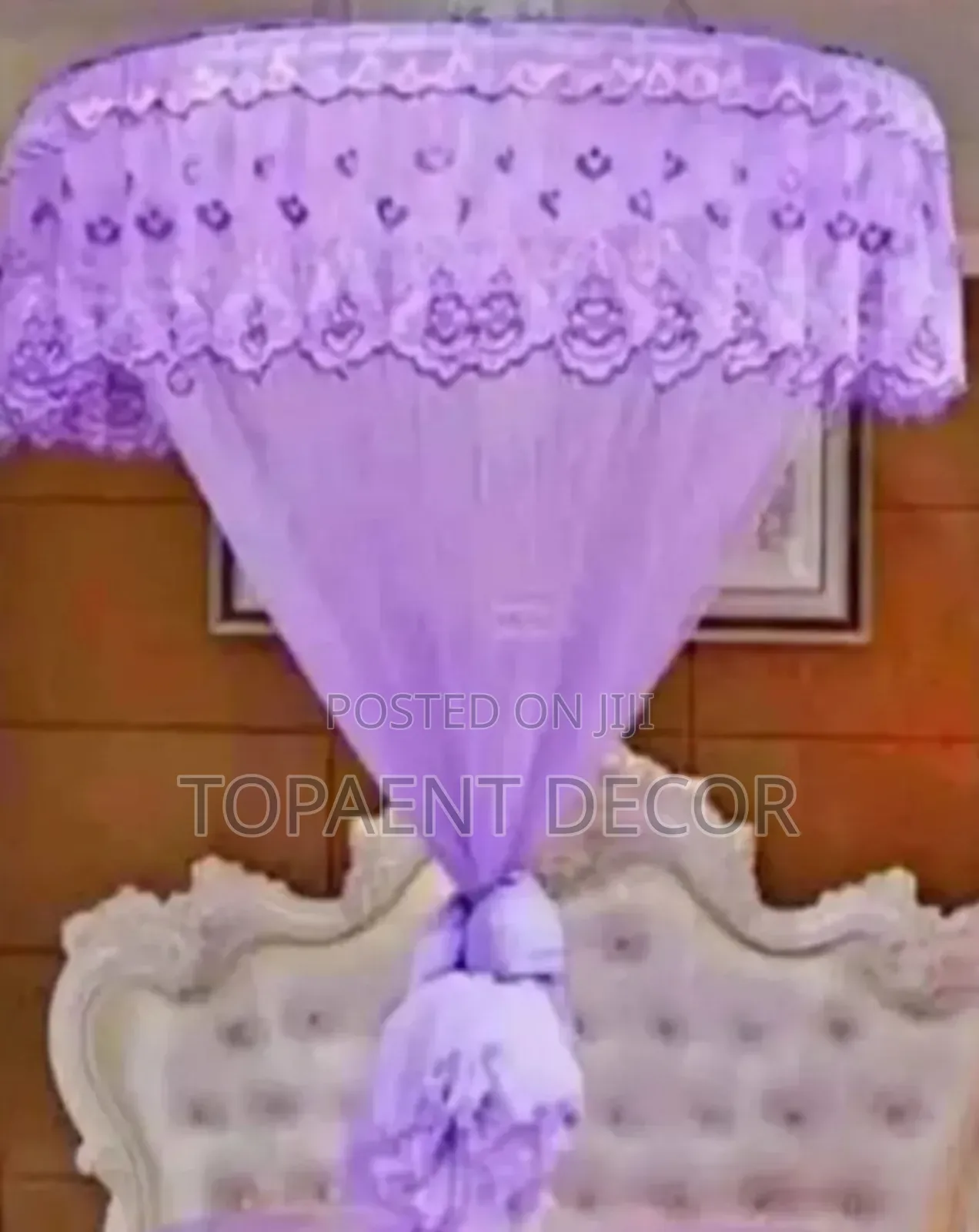 Round Purple Queen Size Bed Mosquito Net