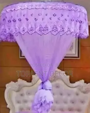 Round Purple Queen Size Bed Mosquito Net