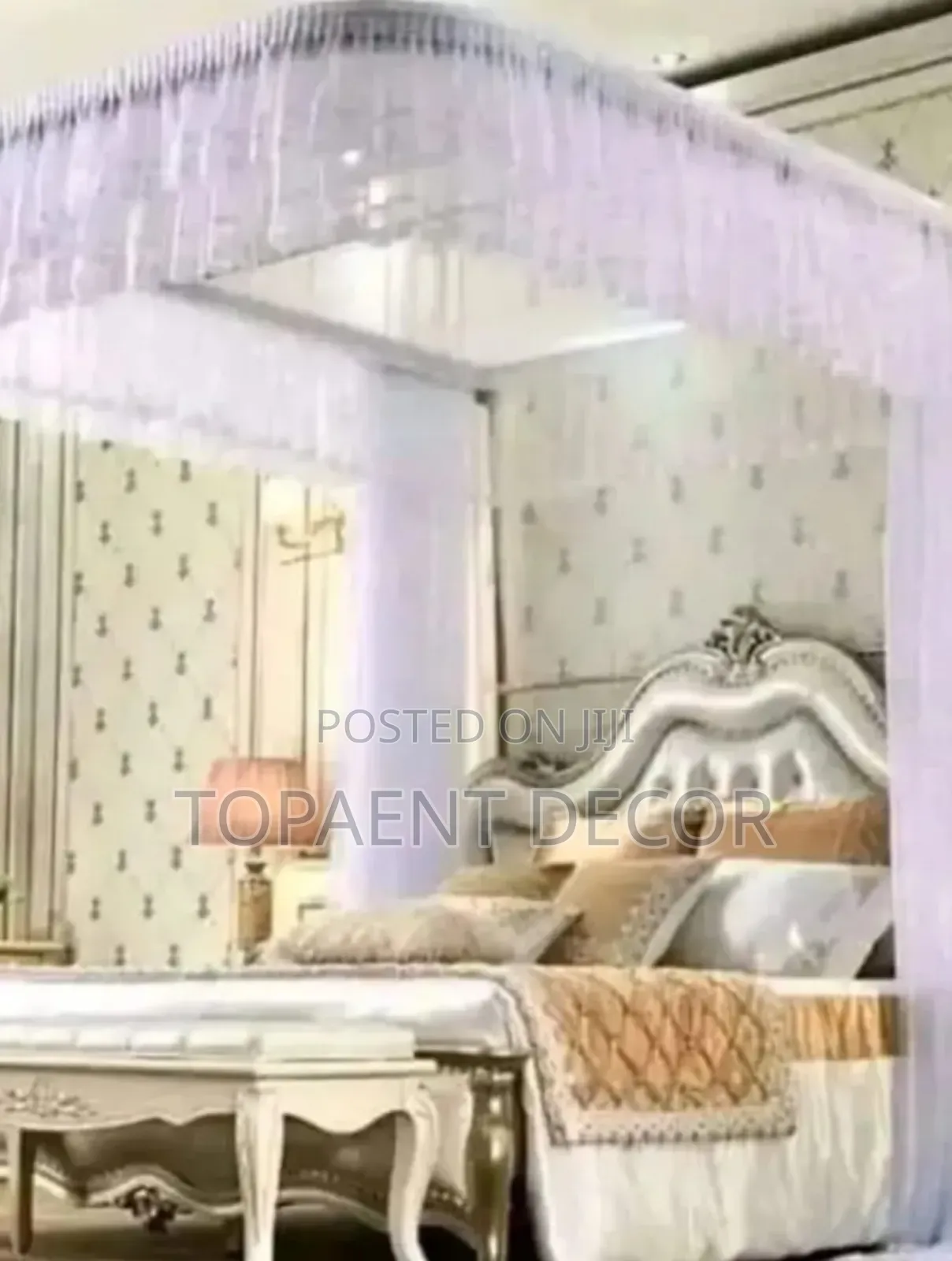 2 Stand White King Size Bed Mosquito Net
