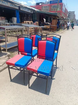 Restaurant Balls Chairs, Red And Blue..