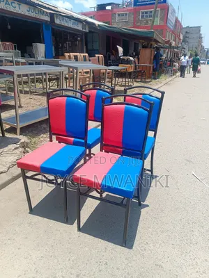 Restaurant Balls Chairs, Red And Blue..