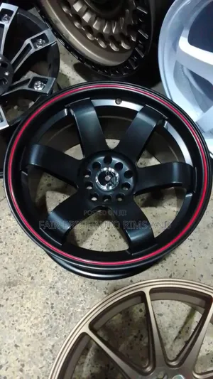 Sports Rims 17/5/10/114/100 Grey and Black With Red Lines.