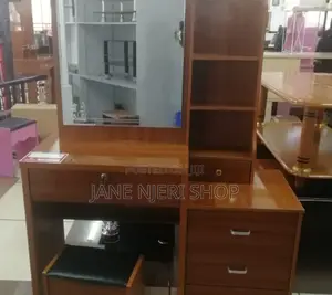 Brown Dressing Table With Sliding Mirror