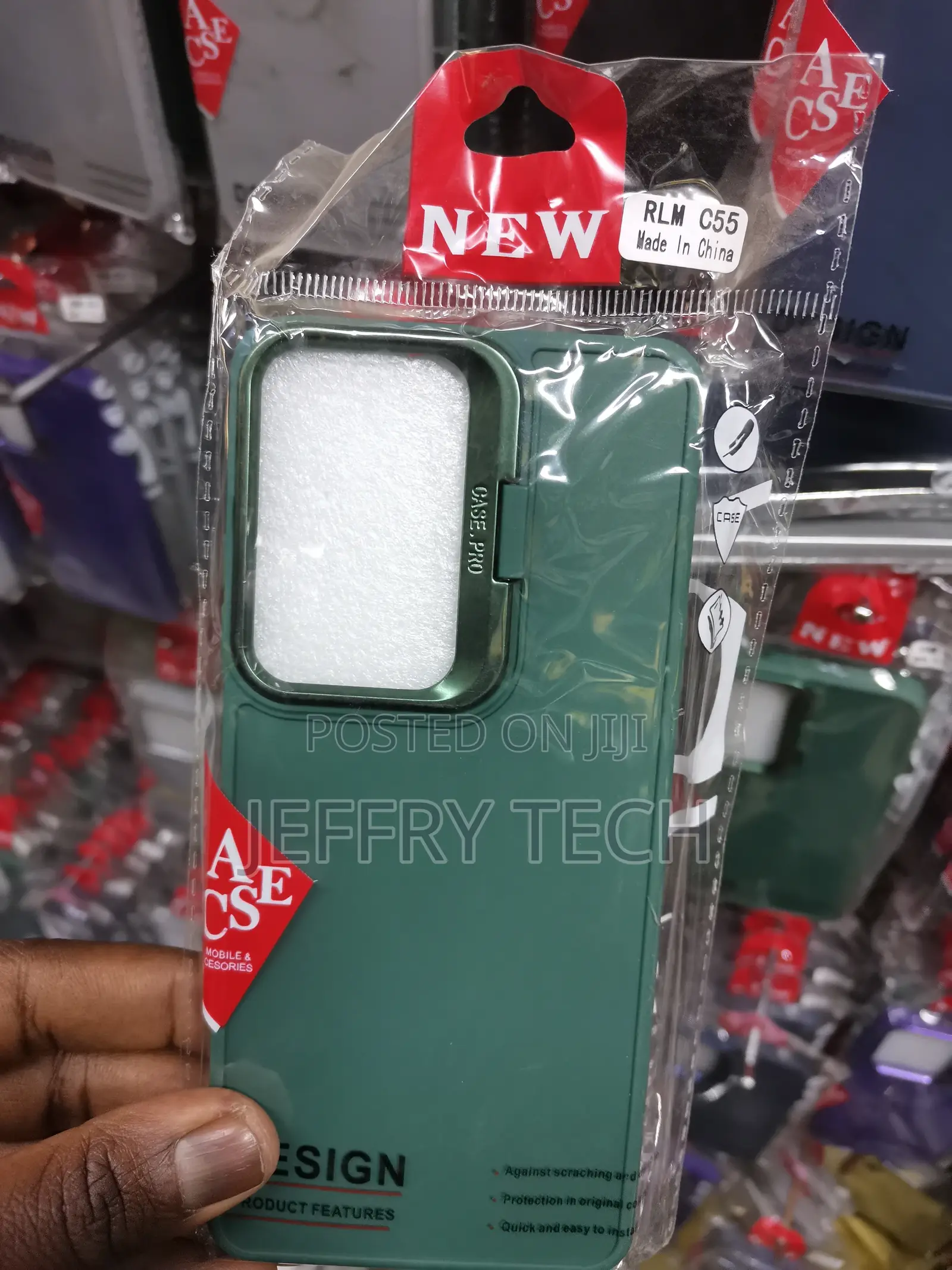 Realme C55 Case With Camera Stand Protection Frame-Grren