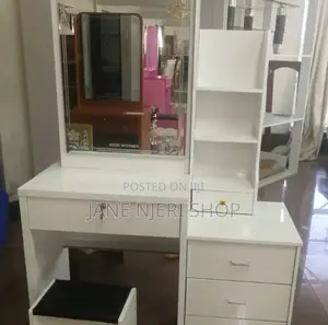 Dressing Table With Sliding Mirror White