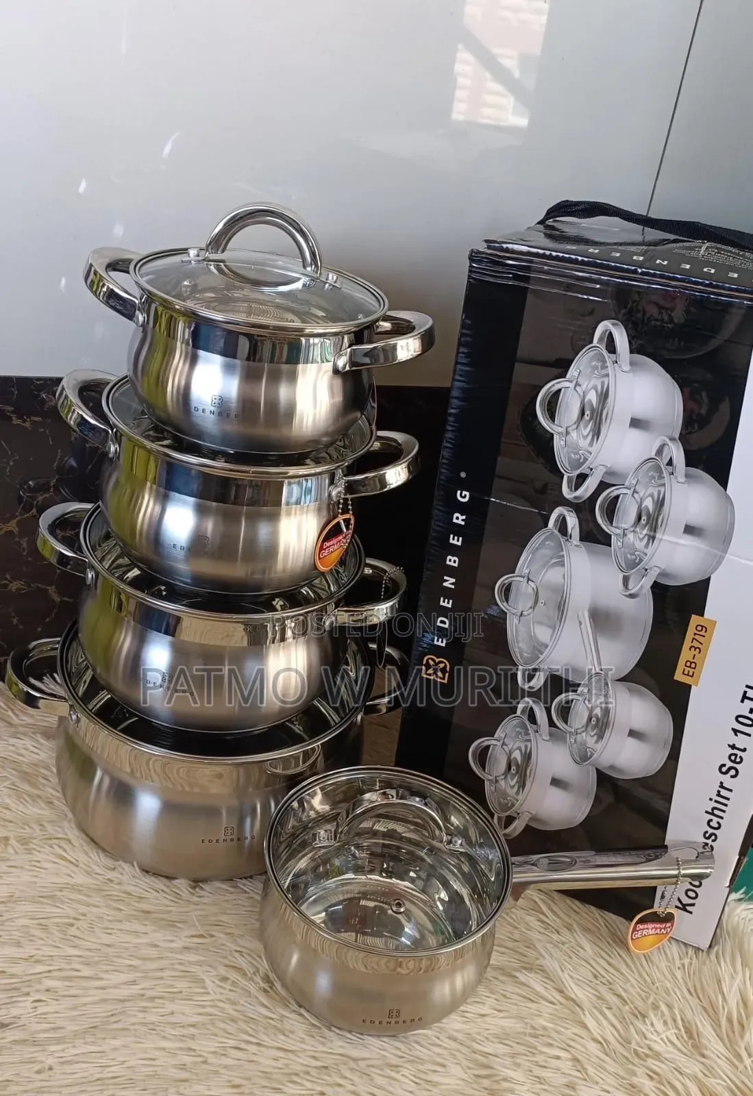 Edenberg Sufuria, Edenberg Cookware 10pcs Stainless Steel