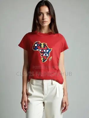 Red Tshirt With Map of Africa
