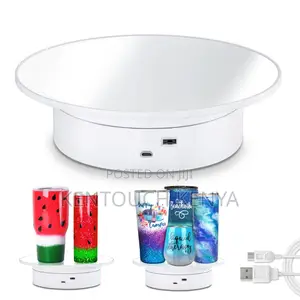 Electric 360 Rotating Display Turntable Stand Glass Top Ads