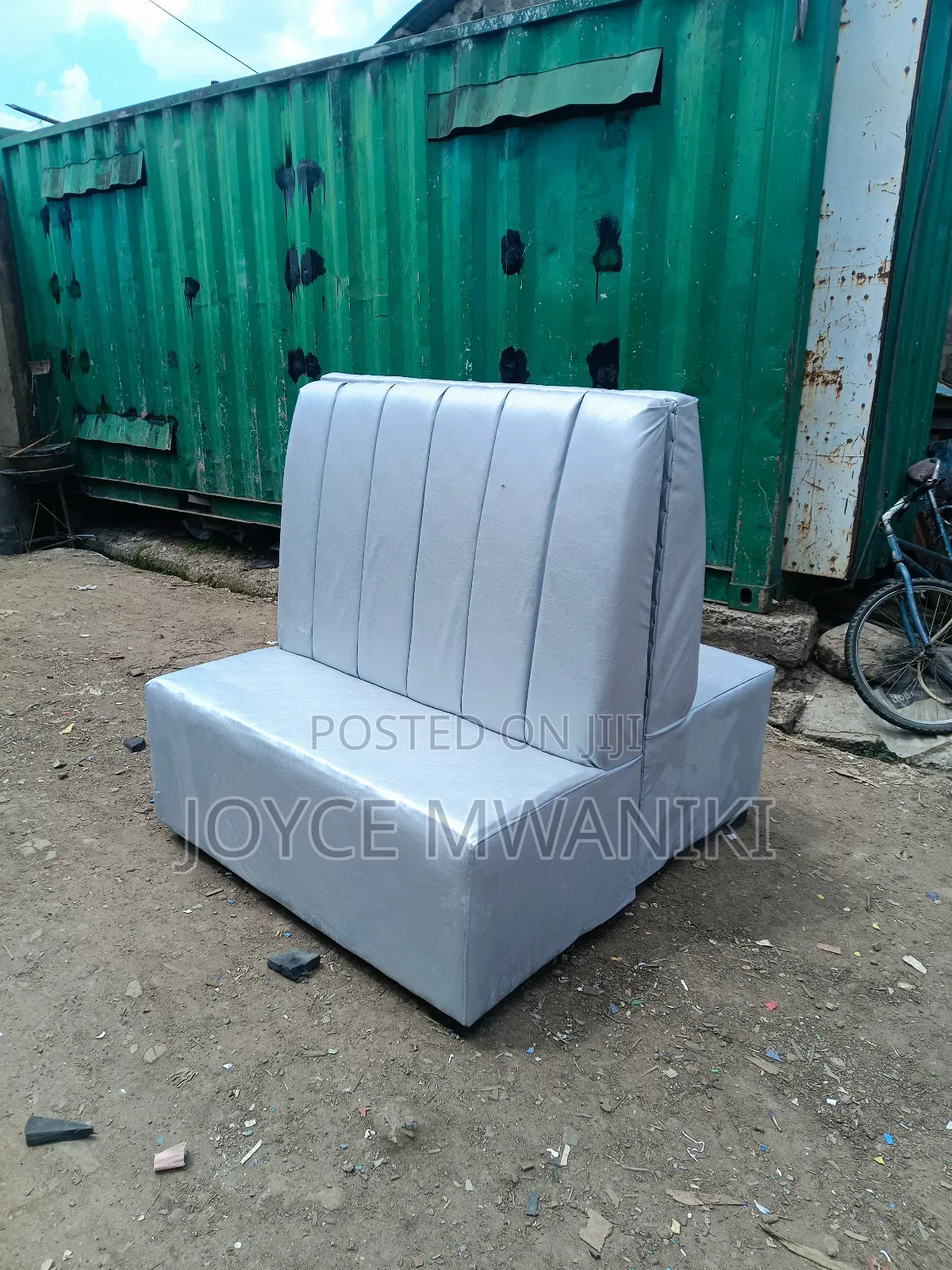 Back to Back Restaurant Couch, Silver Colour 