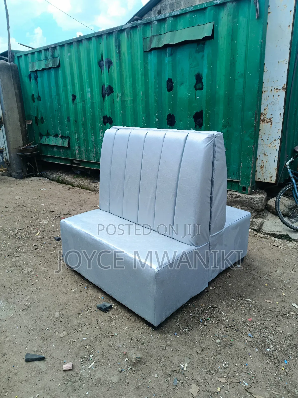 Back to Back Restaurant Couch, Silver Colour 
