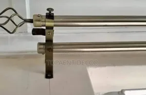 Brown Adjustable Sheer and Curtain Rods