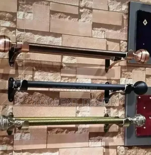 Brown , Black and Green Powder Coated Window Curtain Rods