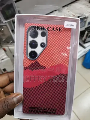 Carbon Fiber Cover for Samsung Galaxy S23 Ultra -Orange Wave