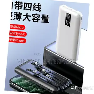 Power Bank With 4 Cables Inbuilt
