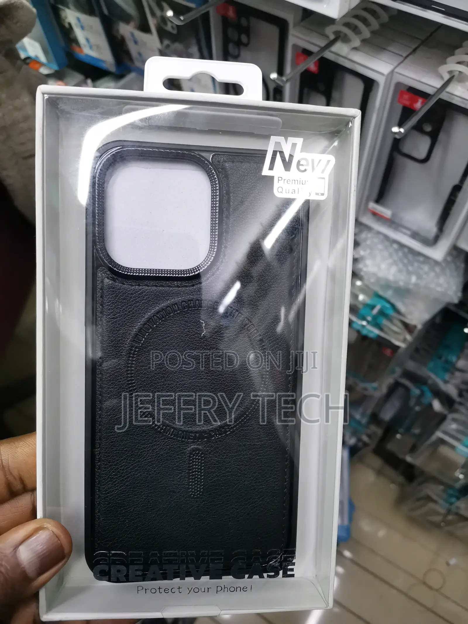 iPhone 15 Pro Max Leather Case Magsafe With Camera Frame