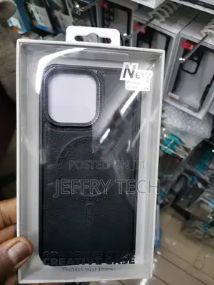 iPhone 15 Pro Max Leather Case Magsafe With Camera Frame