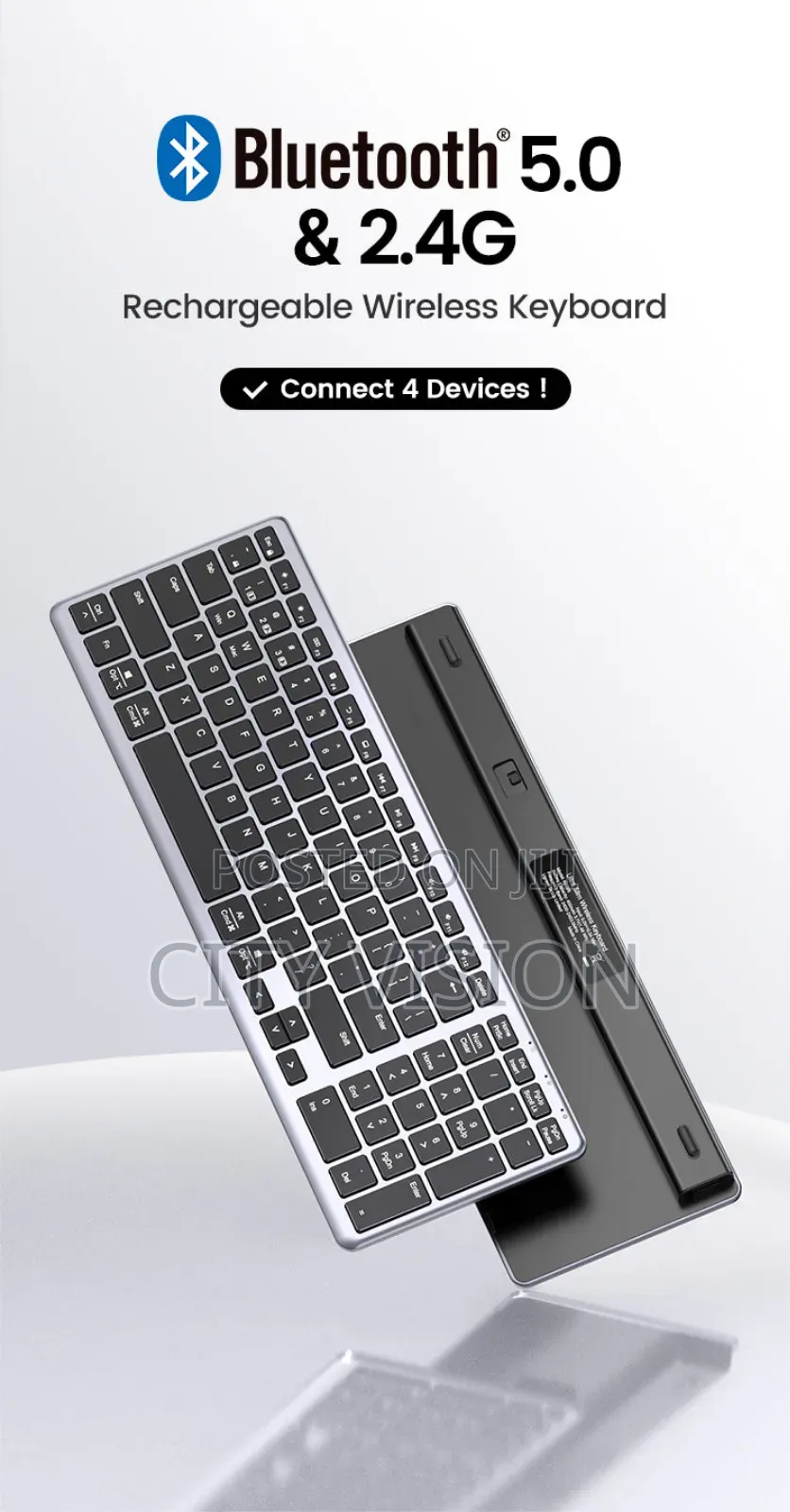Ugreen Wireless/Bluetooth Rechargeable Keyboard Ultra Slim