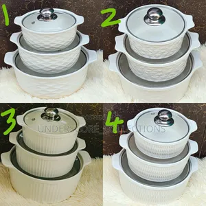 *3pc Set Ceramic Serving Dishes With Glass Cover!!*