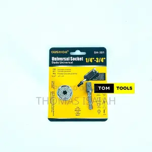 Universal Socket Wrench for 8mm to 19mm With Drill Adapter