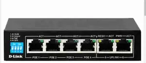 D-Link 250m 6-Port 1000mbps Switch With 4 Poe Ports and 2 Up