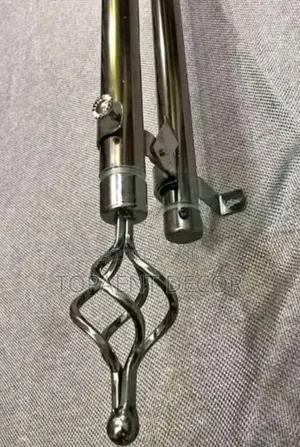 Silver Double Rod Window and Door Curtain Rod