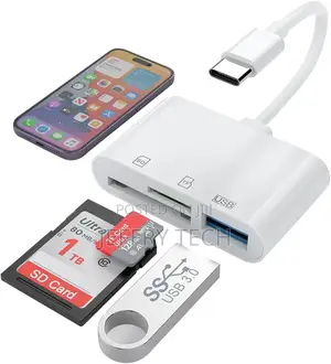 USB C SD TF Memory Card Reader, 3-in-1 Type C Camera Adapte