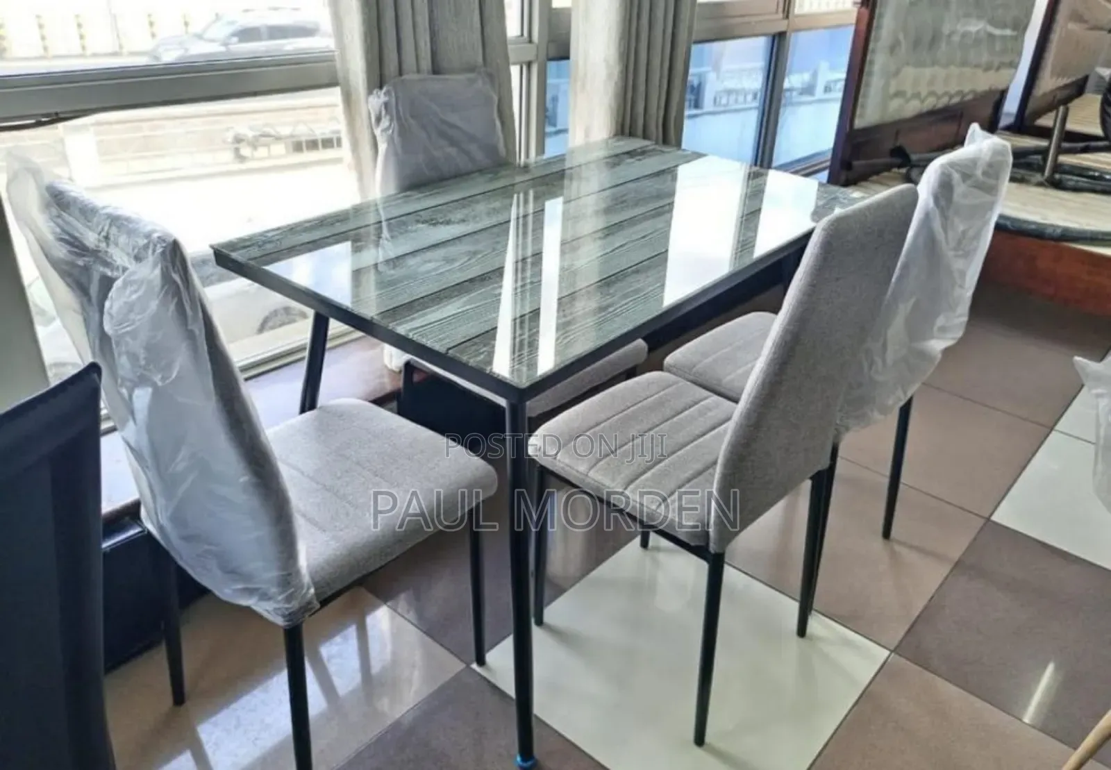 Rectangular Dining Table With Four Dining Chairs