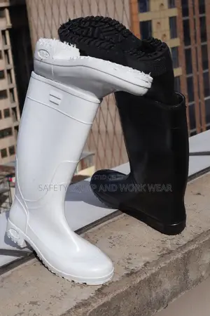 Lightweight Gumboots (Black And White) At Wholesale