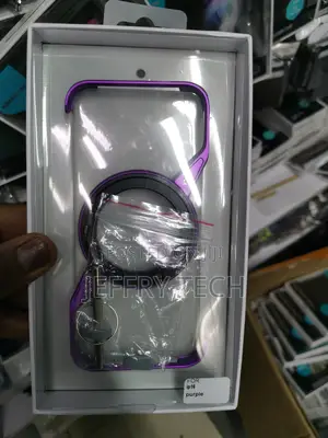 Z Shape Metal Stand Case for iPhone 16 Frameless -Purple