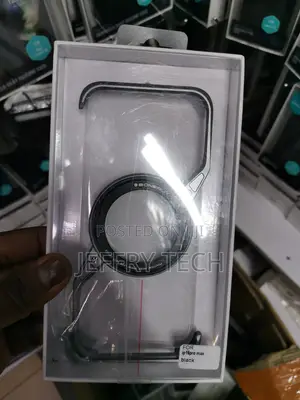 Z Shape Metal Stand Case for iPhone 16 Pro Max -Black