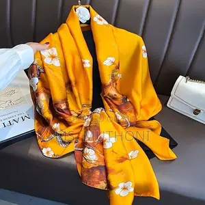 Designer Summer Ladies Luxury Floral Silk Scarves Hijabs
