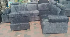 Dark Grey Velvet Morden L Shaped Sofa Available for Sale