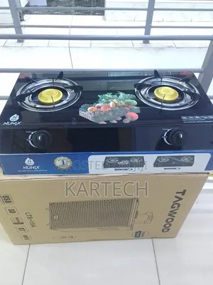 Nunix Glass Table Top Double Burner Gas Stove