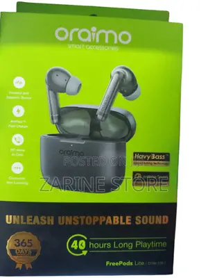 Oraimo 40 Hours Playtime Earpods With Rubber Earbuds