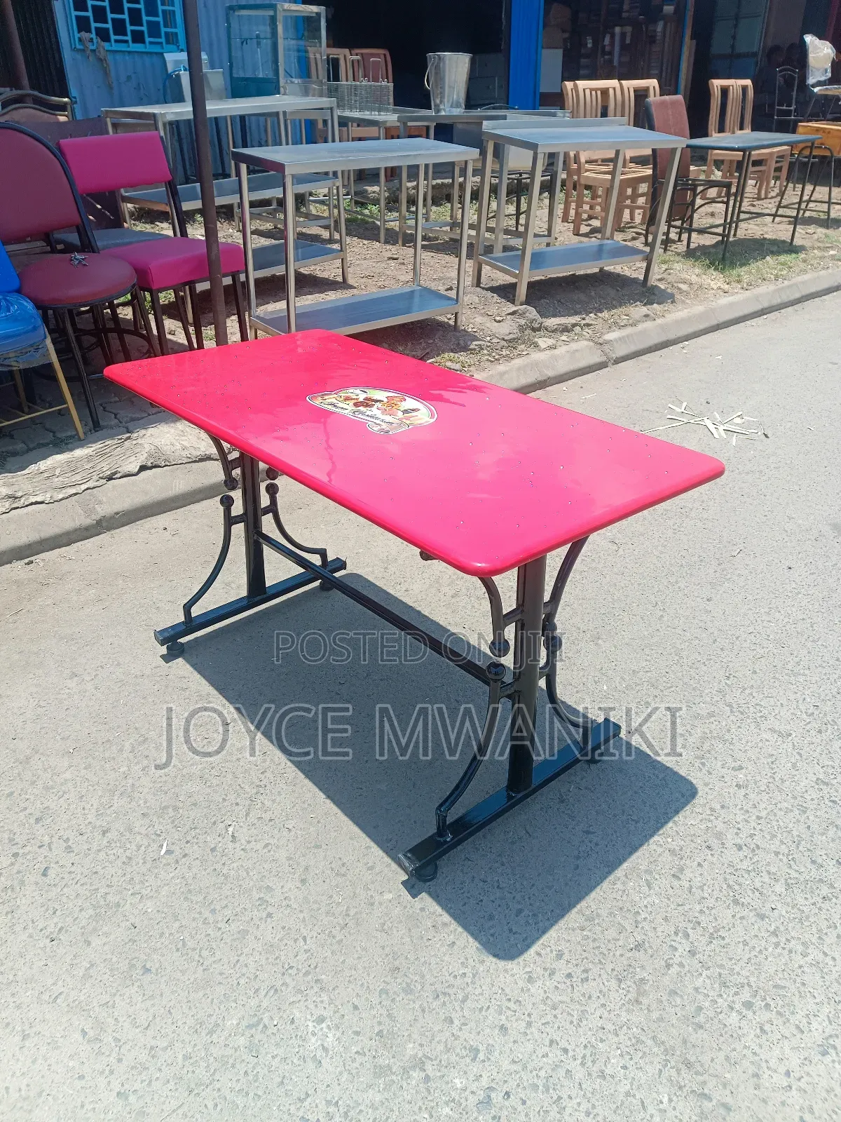 Restaurant Red Branded Table, Rectangular 
