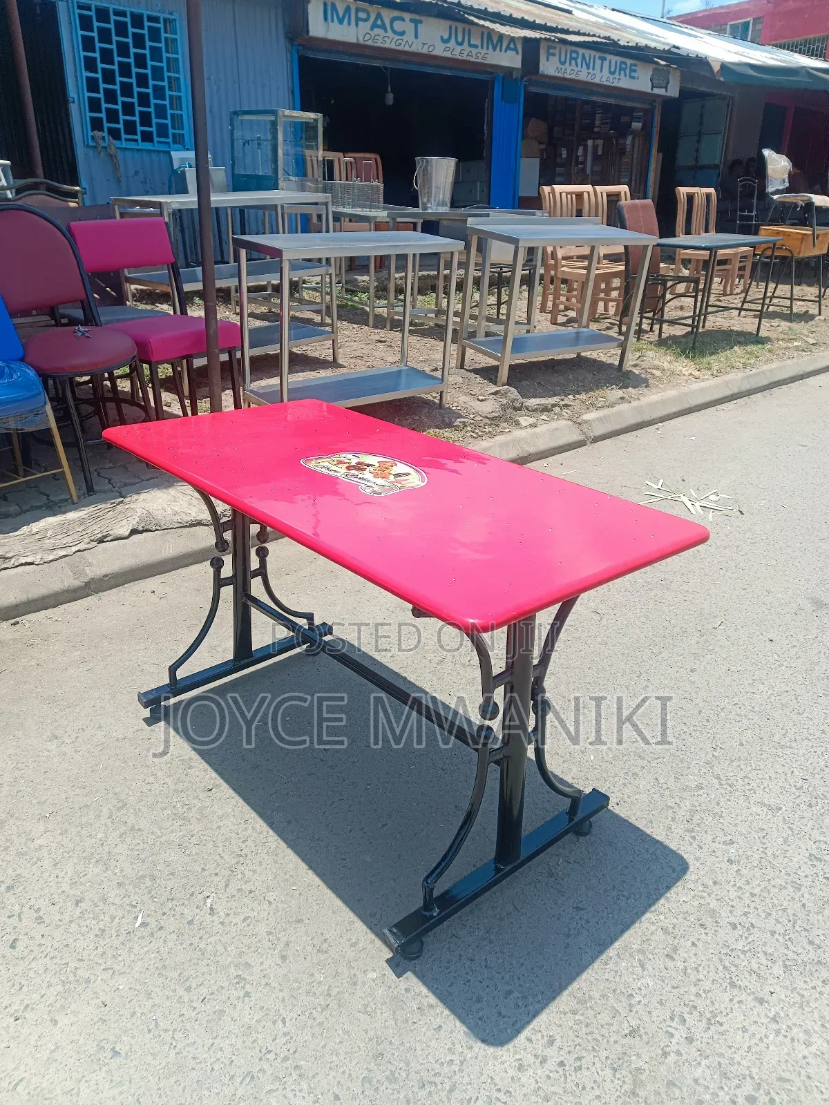 Restaurant Red Branded Table, Rectangular 