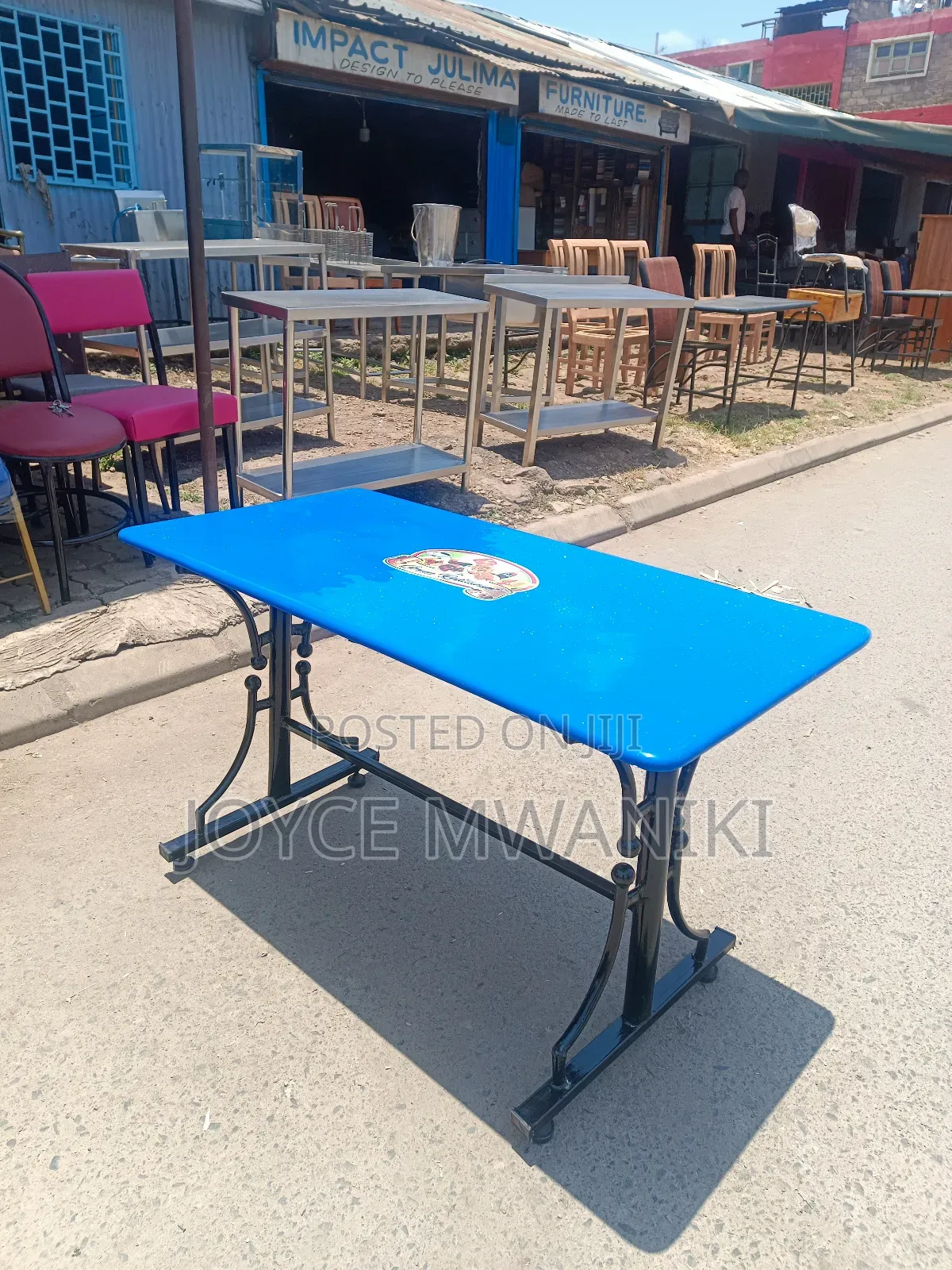 Restaurant Blue Table, Rectangular 4ft by 2 Ft 