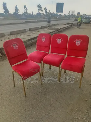 Church Chairs, Red With Branding 